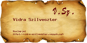 Vidra Szilveszter névjegykártya